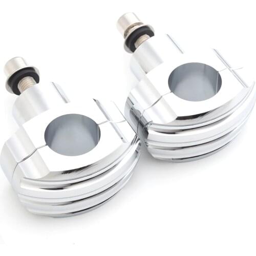 Motorcycle Chrome Hand Control Contrast Cut Handlebar Risers Mount Clamps Al Alloy For Harley 1-1/4" 32mm Handlebars Universal