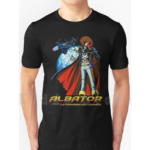 Not By Its Adherence T Shirt Print For Men Cotton New Cool Tee Albator Captain Harlock Phantom Harlock Pirates Space Pirate