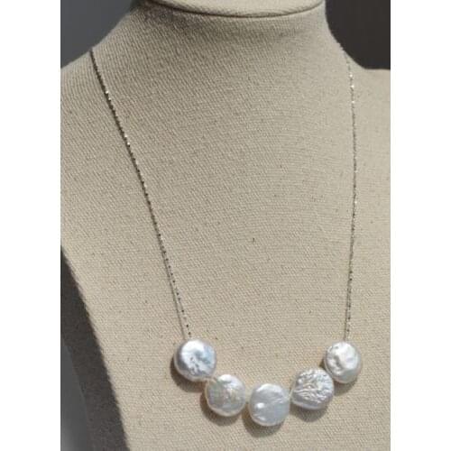 Natural big size baroque pearl 13-14mm 925s 18" chain/pendant jewelry