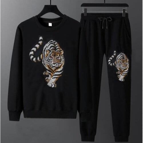 2021 New Casual Sports Suit Fashion Sweatershirt Mens Diamond stone tracksuit sport wear