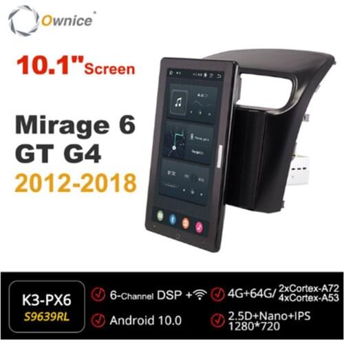 Ownice 720P Android 10.0 Car Radio ForMitsubishi Mirage 6 GT G4 2012 2018 GPS Multimedia Player Head Unit 10.1" IPS Rotatable