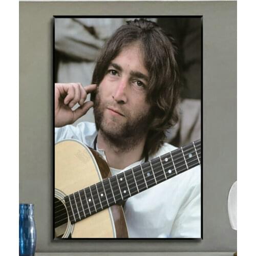 W391 Silk Fabric Poster Wall Art Decor John Lennon Portrait Fashion Decoration Bright Christmas Gift