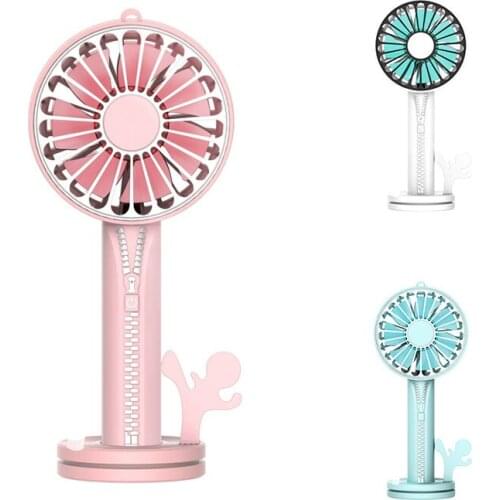 Portable Fan For Fan Handheld USB Rechargeable Fan Appliances USB Mobile Power Zipper Fan With Bracket