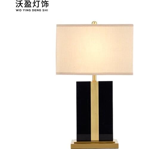 Postmodern designer black crystal screen creative table lamp Nordic minimalist living room room light luxury lamps