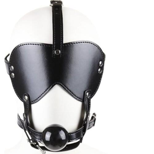 Head bondage Lether harness belt blindfold eye mask mouth gag ball adult games erotic restraints sex tools for couples bdsm toys