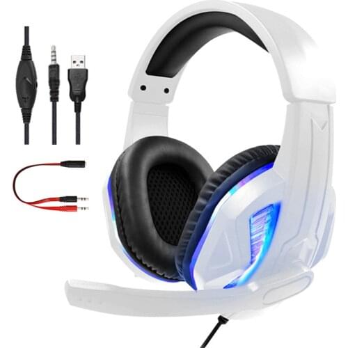 New Classical Computer Gamer Wired LED Headphone with Mic, PC Stereo Bass Gaming Light Headset For Laptop Mobile Phone Kid Adult