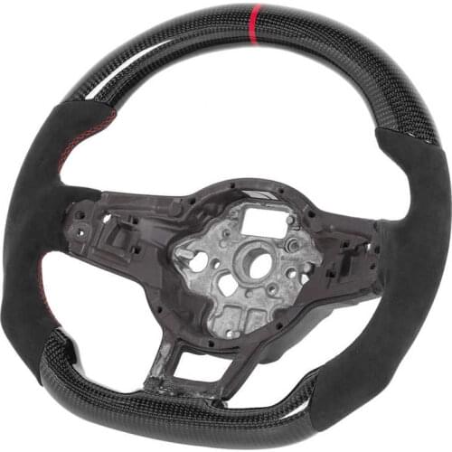 Carbon Fiber Steering Wheel Suede Fit for Mk7/Mk7.5 GTD/R 2013-2020 Red Stitching Car accessories