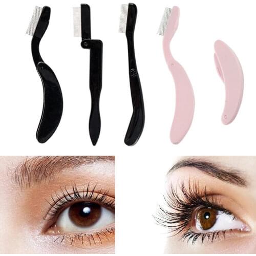 Mascara Curler Brush Foldable Eyelash Comb Women Beauty Lash Lifting Metal Brush Cosmetic Lash Separator Makeup Tool