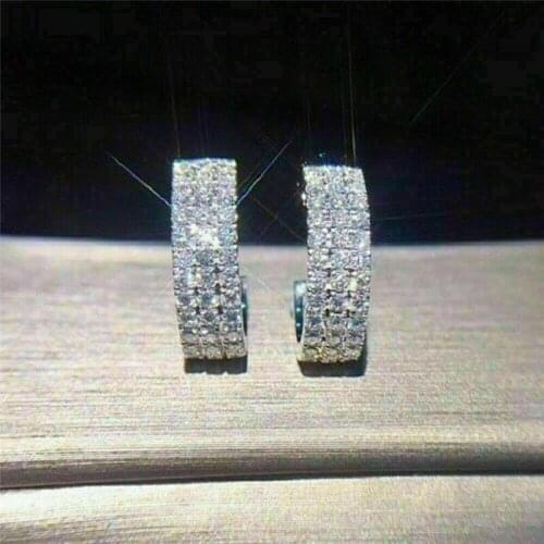 Huitan Chic Small Hoop Earrings with Micro Paved CZ Stone Fashion Earrings for Women Daily Wearable Party 2021 New Girls Jewelry