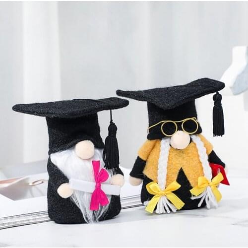 Frigg Graduation Decorations 2021 Graduation Dwarf Doll Ornament Happy Graduation Hat Dolls Gifts 2021 Graduation Party Supplies