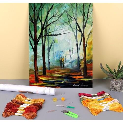 The Scent Love Printed Water-Soluble Canvas 11CT Cross Stitch Embroidery Complete Kit DMC Threads Knitting Stamped