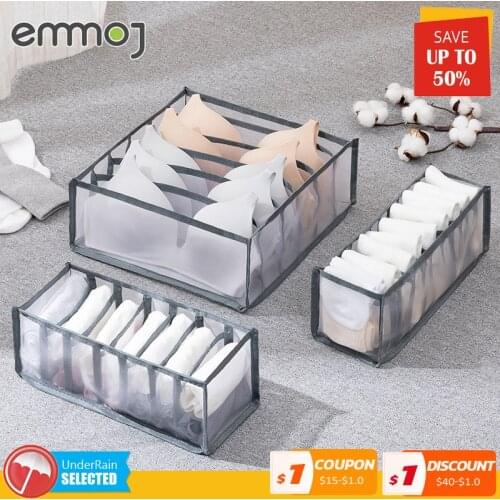 Storage Box Underwear Storage Box Womens Socks Wardrobe Drawer Bra Panties Thickened Compartment Storage Box Mesh Plaid