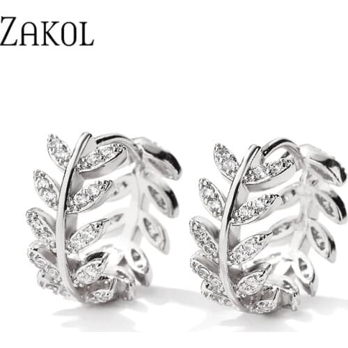 ZAKOL Fashion AAA CZ Zirconia Element Stud Earrings For Women Hot Sale Round Crysyal Ear Jewelry Wholesale Factory Price FSEP104