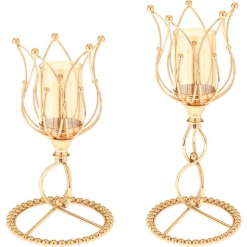 Golden Candle Holders Decorative Centerpieces for Christmas Dinning Table Living Room and Bedroom Table Ornaments