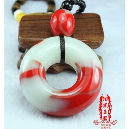 100% Genunie colorful jade pendant necklaces hand carved ruby jadeite jade necklaces with beads necklace fine jade jewelry