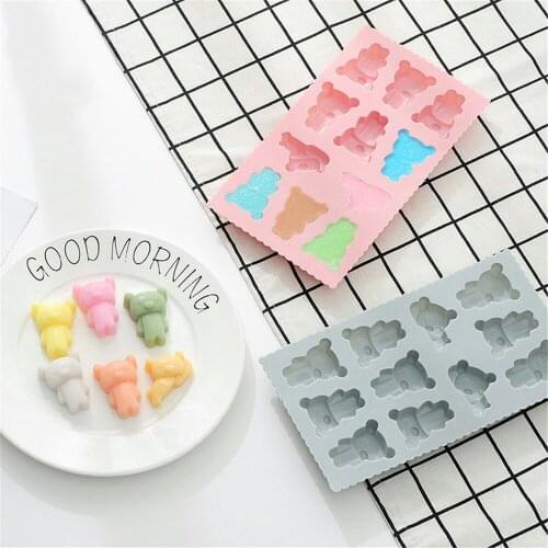 11 Grid Cartoon Bear Silicone Mold Fondant Cake Decorating Tools Chocolate Molds For Baking DIY Candy Moulds Kitchen Accessories