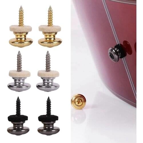 2PCS Wool Copper Guitar Strap Lock Locking Pegs Pins Mushroom Shape End Button for Acoustic Classical Electric Bass Guitar Ukule