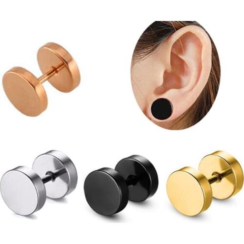 2 Pieces/lot 16G 1.2mm Rose Gold Stainless Steel Ball Earring Barbell Tragus Earring Nose Ring Body Piercing Jewelry