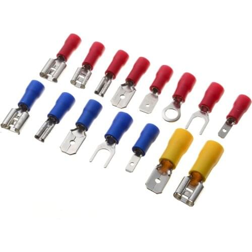 280Pcs Cold-Pressed Terminal Wire Cable Connector Insulated Butt Terminal Connector Set Crimping Tool Blue / Red / Yellow