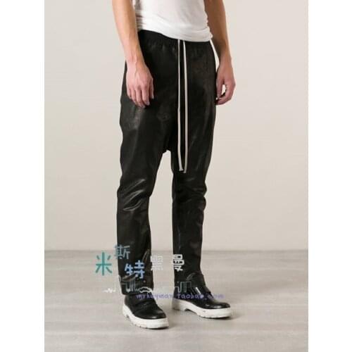 29~44! 2016 Mens clothing autumn and winter ro low-rise PU pants casual pants leather pants Singer costumes