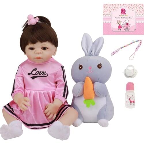 45CM New Design Reborn Baby Dolls 18" Fashion Full Silicone Body Newborn Girl Babies Doll Toy Reborn Christmas Gifts Present