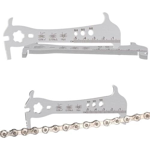 6 in 1bicycle Chain Measurer Wear Screw measurement Chain hook Stainless steel caliper Measuring instrument repair tool