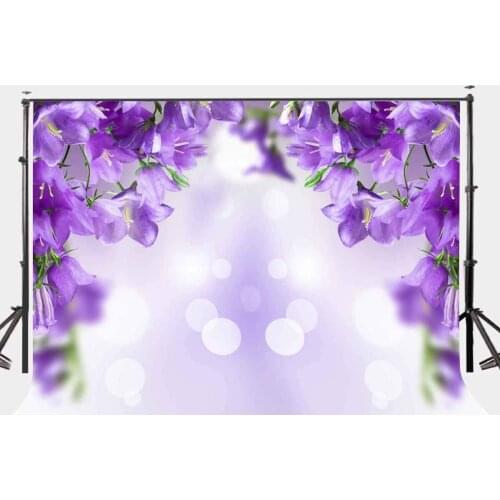 7x5ft Bright Sunny Day Backdrop Hanging Ultra Violet Color Flowers Photography Background Outdoor Photo Props
