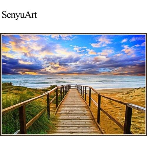 DIY Diamond Painting Gorgeous Sunset Landscape Diamond Painting Full Round Drill Handmade Drawing Cross Stitch Home Decorations