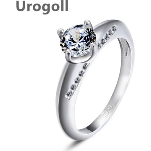 Noble Luxury Jewelry Pure 925 Sterling Silver Rings Fashion Women Cubic Zirconia Bridal Wedding Finger Ring Memorial Day Gift