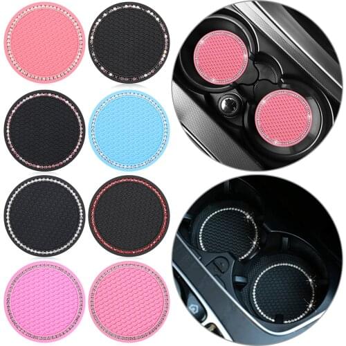 Bling Car Water Cup Bottle Holder Anti-slip Pad Mat Drink Coaster Natural Rubber Cup Mats Car Accessories