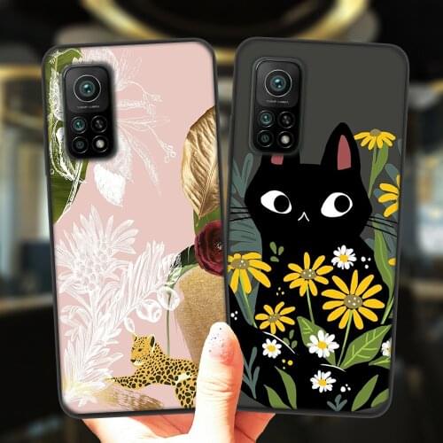 Flowers Leopard Dog Cat Phone Case For Xiaomi Mi 10T Lite Redmi Note 9S 7 8 9 10 Note10 Pro 8T 9C Matte Soft Silicone Cover