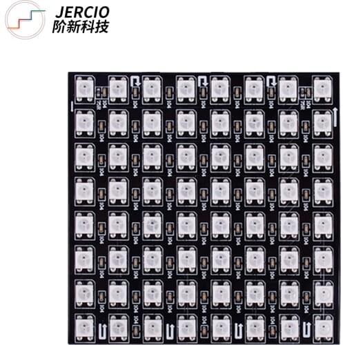 JERCIO 8X8 Pixel Led Module Panel WS2812B SK6812 RGB DC5v SK6812 IC Chip Digital LED Programmed Individually Addressable