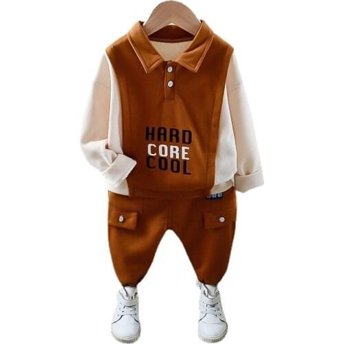 Spring Autumn Children Costume Kids Turn-down Collar Jacket Pants 2Pcs/Sets Boys Baby Girls Casual Clothes Toddler Tracksuits