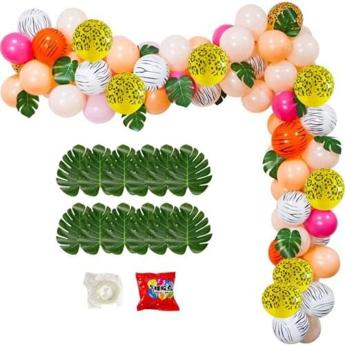 Jungle Safari Theme Pink Balloon Garland Arch Animal Balloons For Girls Woodland Wild One Baby Shower Birthday Party Supplies