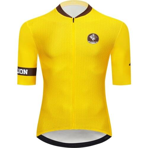 Geeklion Aero Laser Cut Short Sleeves Cycling Wear Yellow Breathable MTB Tour Team Ropa Maillot Summer Sportswear