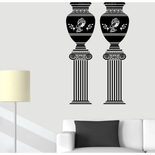 Greek Grecian Vase Wall Sticker Beautiful girls delicate pattern Twig decoration Art Decals For Living Room Bedroom Murals EB422