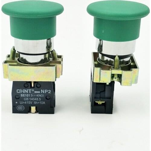 2pcs/lot CHINT NP2-BC31 Mushroom Button 1 Normally Closed self-return XB2-BC31 Mushroom Button