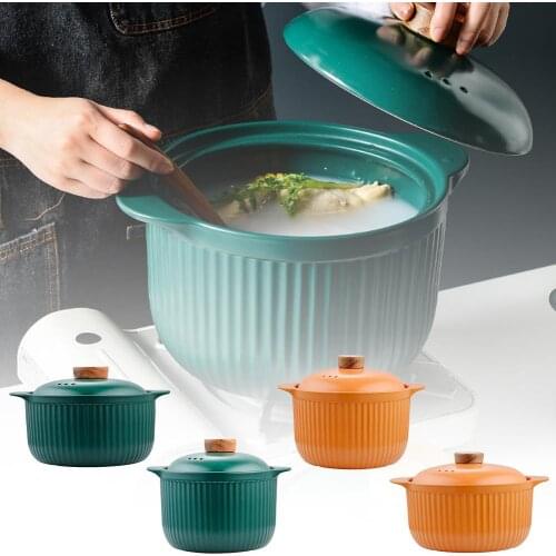 Ceramic Casserole With Lid Clay Pot Large Capacity High Temperature Resistant Saucepan Ceramic Cooker Kitchen Supplies