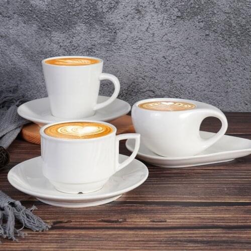 American Coffee Cup Ceramic Retro Cappuccino European Coffee Cup and Saucer Set Luxury Small Coffee Cup