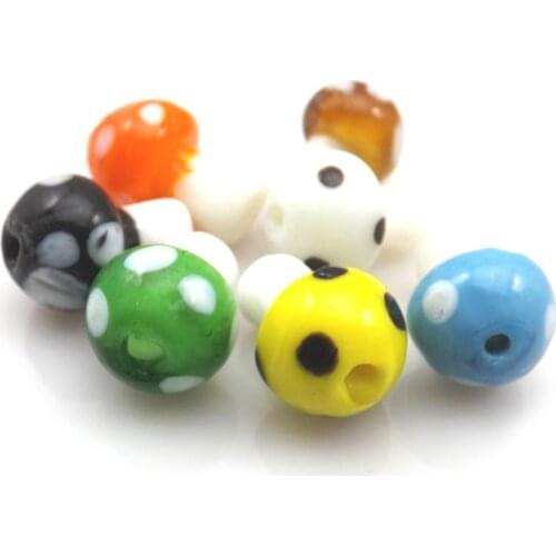 Fashion Glass Beads Mixed Color Mushroom Shape Beads 10x12mm 100pcs/lot Wholesale