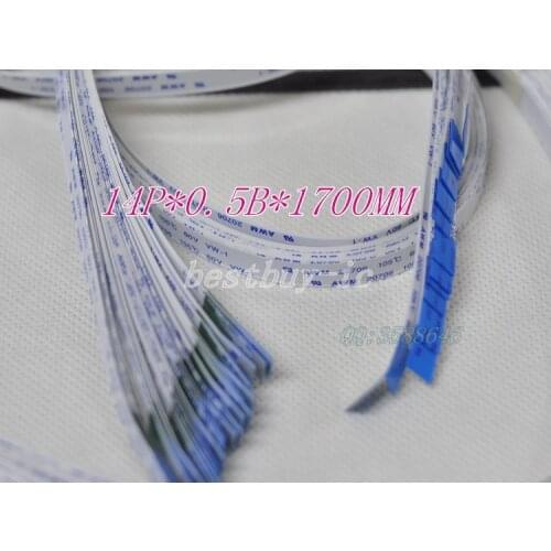 0.5mm Spacing +1700mm Length +14Pin B / Reverse line Soft wire FFC Flexible Flat Cable. 14P*0.5B*1700MM