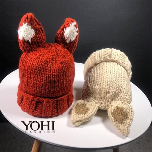New winter warm cap cute Girl knitted wool hat outdoor warm headgear ski baggy hat knitted turban cap
