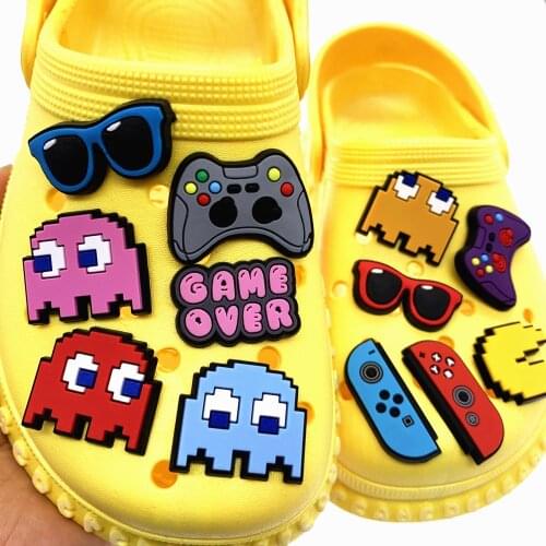 New Arrival Hot 1PCS Games Series Shoes Charms For Kids Party Gifts Silicone Game Console Lovely Croc Accessories Buckle