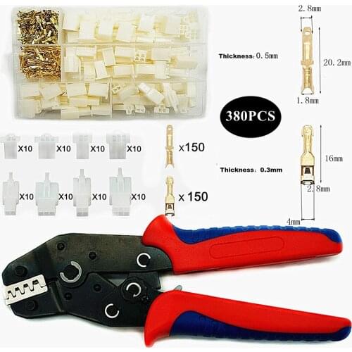 Crimp Plier 380pcs 2 3 4 6 Pin Automotive Electrical Wire Connector Male Female Cable Terminal Plug Kits for Motorcycle Bike Car