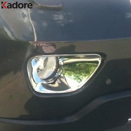 Front Foglight Cover Trim For Jeep Grand Cherokee 2012 ABS Chrome Head Fog Light Lamp Trim Frame Covers Car Accessories 2pcs