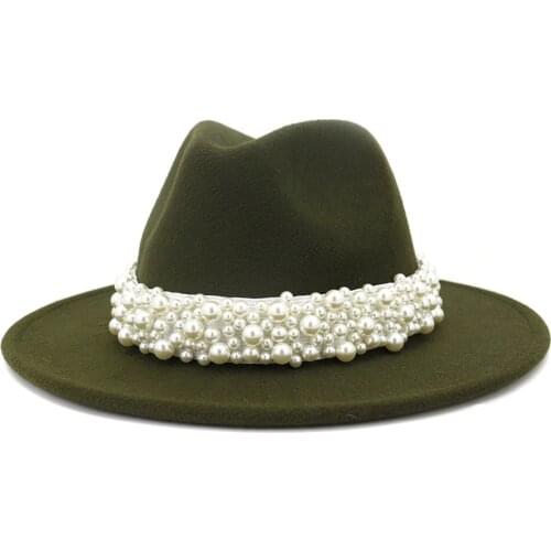 Black Wide Brim Simple Church Derby Top Hat Panama Solid Felt Fedoras Hat for Men Women artificial wool Blend Jazz Cap