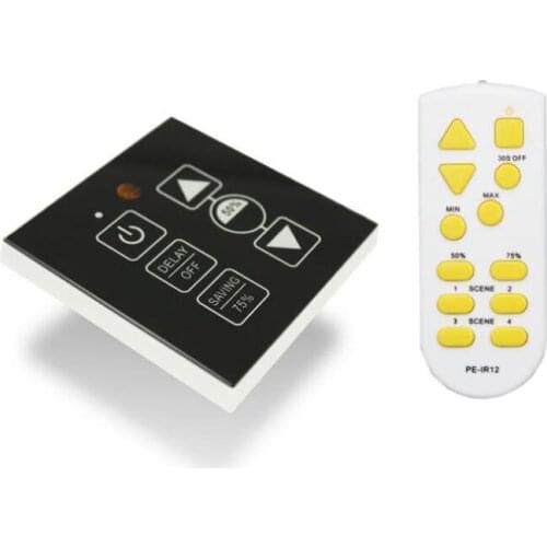Silicon Controlled Dimmer 400W Touch Dimming Glass Panel + Infrared Remote Control Dimmer