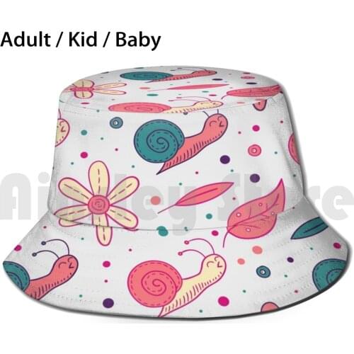 Colourful Snail Sun Hat Foldable UV Protection Snail Colourful Nature Monsoon Rain Water Cute Shell Marine Life