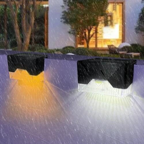 LED Solar Powered Path Stair Light Outdoor Balcony Patio Landscape Fence Deck Lamp IP65 Waterproof Wall Step Lights
