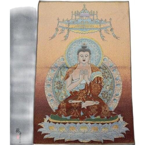 Tibet Nepal Thangka portrait brocade painting silk religion Thangka embroidery figure Tathagata 1